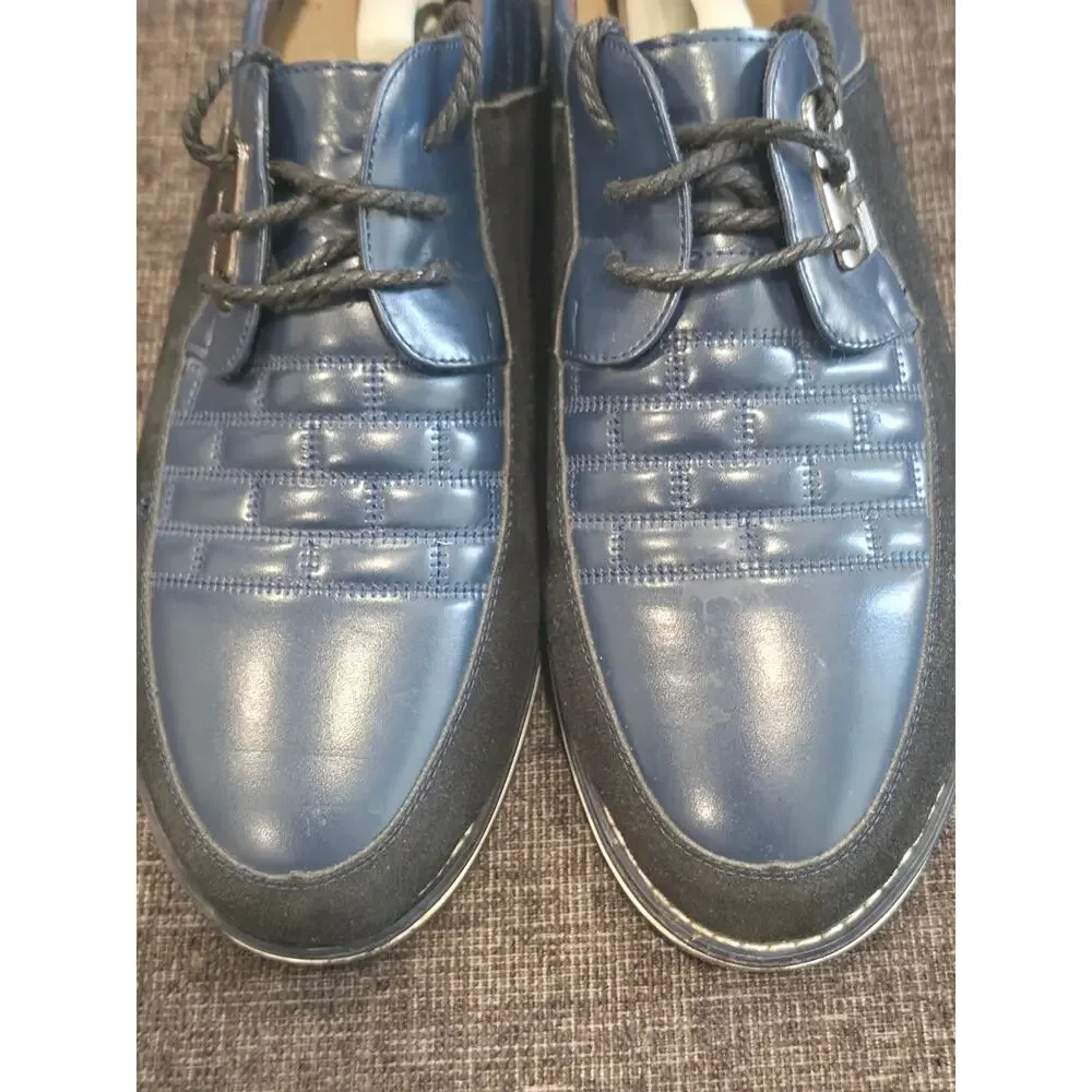 Gatsby Oxford Derby Orthopedic Leather Shoes Mens 11 EU 45 Blue Black Comfort